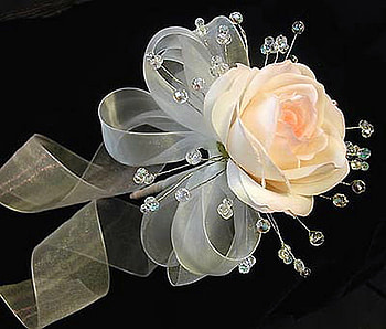 Dressed up, rose, pink, white, crystals, ribbon, lace HD wallpaper