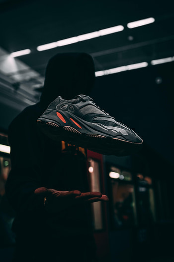 Dark, Hand, Miscellanea, Miscellaneous, Sneakers, Human, Person, Anonymous HD phone wallpaper
