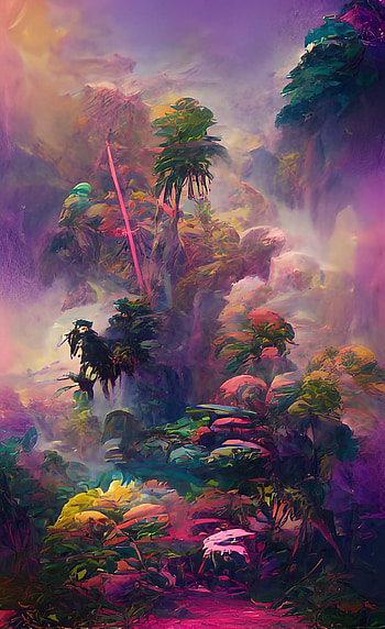 Jungle, nature, paint, colorful, painting, jungle HD phone wallpaper