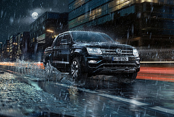 Rain, on-road, Volkswagen Amarok HD wallpaper