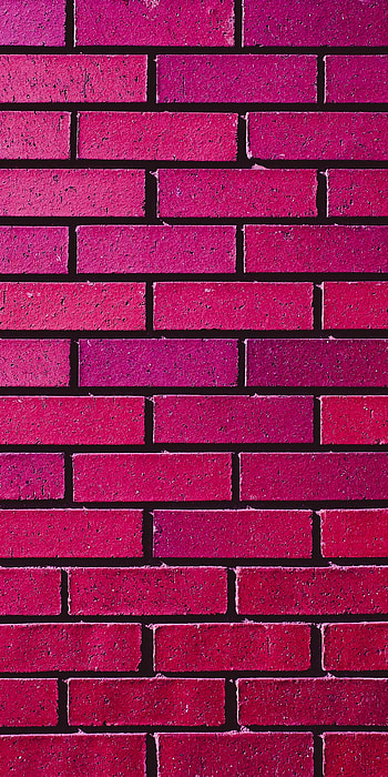 Brick , Floral motif, Pink walls, Refreshing and vibrant HD phone wallpaper