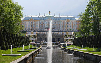 Peterhof, Russia, palace, park, Peterhof, Russia, fountains HD wallpaper