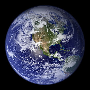 Stunning view of Earth from space showing North America and surrounding waters. HD phone wallpaper