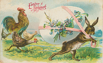 :), egg, chicken, bunny, bird, card, easter, rabbit, vintage HD wallpaper