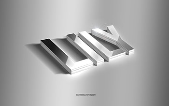 Lily, silver 3d art, gray background, with names, Lily name, Lily greeting card, 3d art, with Lily name HD wallpaper