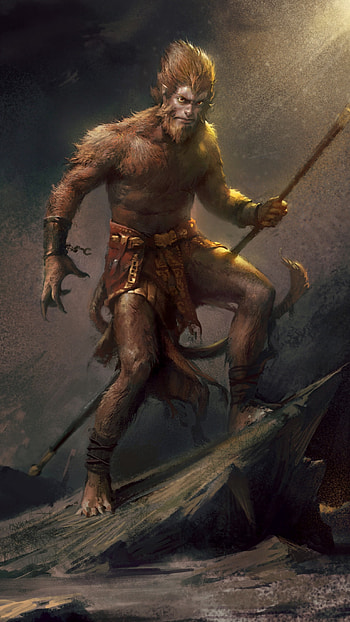 Monkey King, Painting HD phone wallpaper