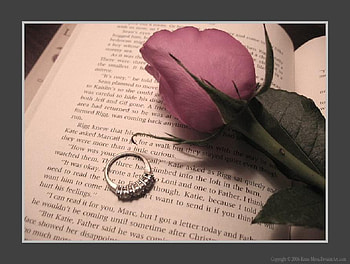 hopeless romantic, ring, plants, soft, nice, rose, delicate, book, pretty, petals, bud, red, nature, flowers, lovely HD wallpaper
