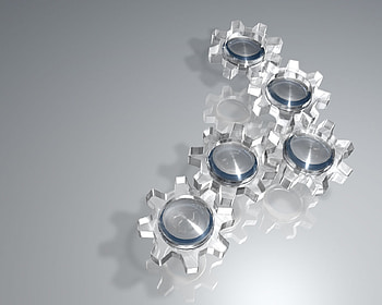 Transparent Gears, mechanical, gears, abstract, reflection, 3d, glass HD wallpaper