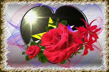 Heart and flowers, hearts, flowers HD wallpaper