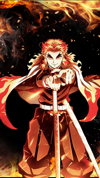 Rengoku, art, cartoon HD phone wallpaper