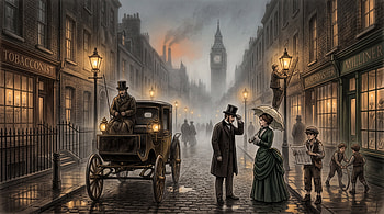 Gaslit Victorian London —, Victorian Era, Carriage, Big Ben HD wallpaper