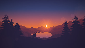 tumblr_static_summer_sunset_created_by_-_marilou Poly-Lakeside wall_whiteonblue ... HD wallpaper