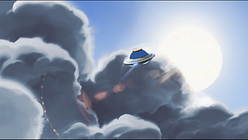 sun, sky, cloud, flying saucer, UFO, TV Show, Ready Jet Go! HD wallpaper