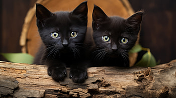 Charming Black Kittens, Black Cat, Animal, cat HD wallpaper