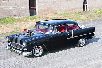 1955-Chevrolet-210, Blown, Black, Classic, GM HD wallpaper