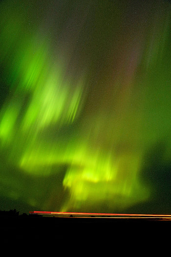 Horizon, Dark, Starry Sky, Aurora Borealis, Northern Lights, Aurora HD phone wallpaper