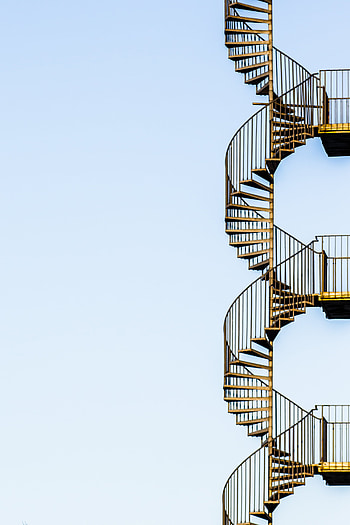 Sky, Miscellanea, Miscellaneous, Ladder, Stairs, Steps, Twisting, Twist HD phone wallpaper