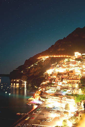 Cities, Beach, Building, Lights, Coast, Night City HD phone wallpaper