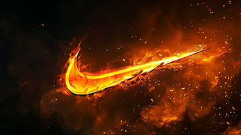 Fiery Nike Logo, Nike, logo, fire HD wallpaper