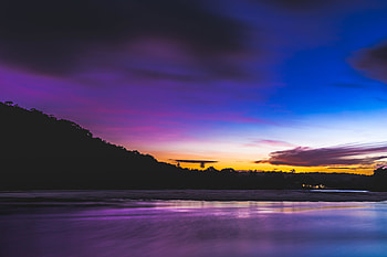 Adorable, sunset, silhouette, lake HD wallpaper