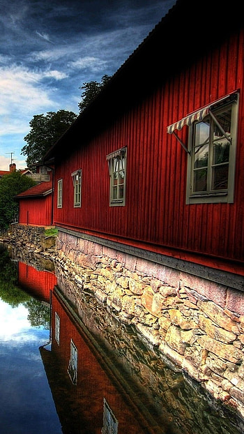 Realme, Wooden House, screen cover HD phone wallpaper