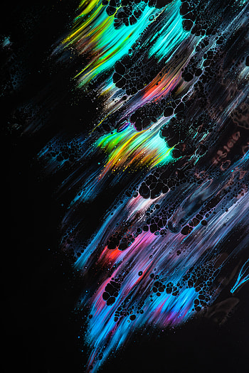 Colorful, abstract, black spots, shine HD phone wallpaper