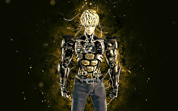 Genos, , green neon lights, deuteragonist, One-Punch Man, Jenosu, creative, Genos One-Punch Man HD wallpaper
