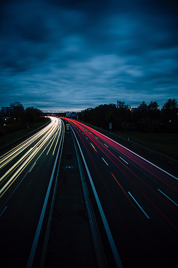 Night, Dark, Road, Turn, Illumination, Backlight HD phone wallpaper