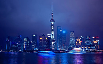Oriental Pearl Tower, Shanghai, Cityscape, Night HD wallpaper