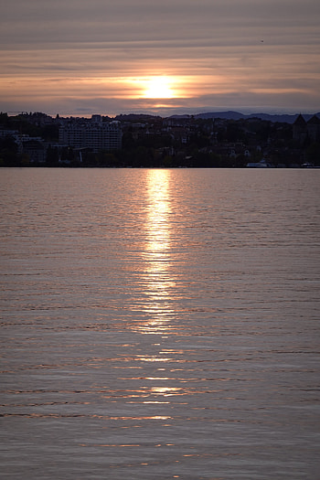 Nature, Water, Sunset, City, Building, Shore, Bank HD phone wallpaper