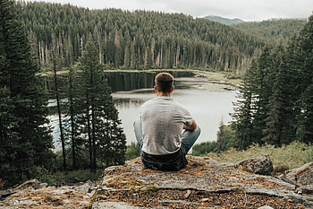 Nature, Lake, Privacy, Seclusion, Miscellanea, Miscellaneous, Forest, Human, Person HD wallpaper