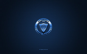 NK Kustosija, Croatian football club, blue logo, blue carbon fiber background, Druga HNL, football, Zagreb, Croatia, NK Kustosija logo HD wallpaper