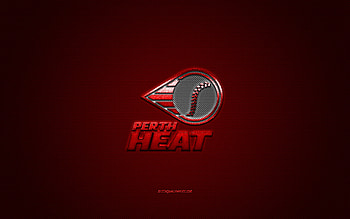 Perth Heat, Austrian baseball club, ABL, red logo, red carbon fiber background, Australian Baseball League, baseball, Perth, Australia, Perth Heat logo HD wallpaper