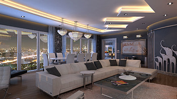 Interior, Miscellanea, Miscellaneous, , Night City, Design, Illumination, Window, Room, View, Style, Furniture, Lighting, Istanbul HD wallpaper