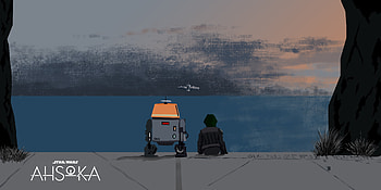 Here they come, Chopper!, Ahsoka (2023), Ahsoka Tano, Anakin Skywalker, illustration, Sci Fi, Star Wars HD wallpaper