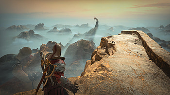 God of War - Jotunheim, giant, Kratos (God Of War), landscape HD wallpaper