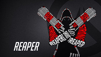 Reaper Typography Overwatch, reaper-overwatch, overwatch, games, xbox-games, ps-games, pc-games, 2017-games, typography HD wallpaper