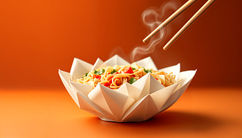 Delicious Stir-Fry: A Stunning Ultra, stir-fry, Noodles, bowl, chopsticks HD wallpaper