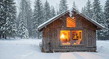Cozy Winter Cabin - Ultra, cabin, winter, snow, forest HD wallpaper