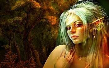 ★..INDEPENDENT..★, emotional, charm, magical, emo, trees, adorable, female, sweet, gorgeous, eyes, forests, paintings, angels, earrings, pretty, Elf, ears, face, hair, lovely, cute, tattoo, wild, Fantasy, independent, glanced, lips, beautiful, cherish, love, girls, fairies, women, tender touch, splendor HD wallpaper
