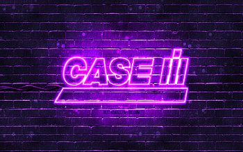 Case IH violet logo, , violet brickwall, Case IH logo, brands, Case IH neon logo, Case IH HD wallpaper