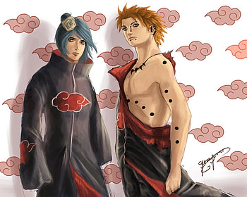 Pein and Konan, konan, anime, akatsuki, love, rinnegan, naruto, beauty, pein HD wallpaper