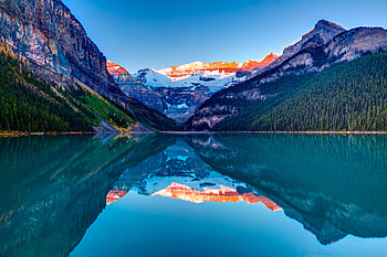 Reflection, Lake, Mountain, Sky, Snow, Sunset, Tree HD wallpaper