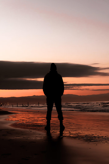 Sunset, Waves, Horizon, Dark, Silhouette HD phone wallpaper
