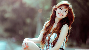 Beautiful Girl, Asian girl, Smile, Pretty, Blond, Sweet lips, Girl, Sweet, Beautiful, Sexy, Model female HD wallpaper