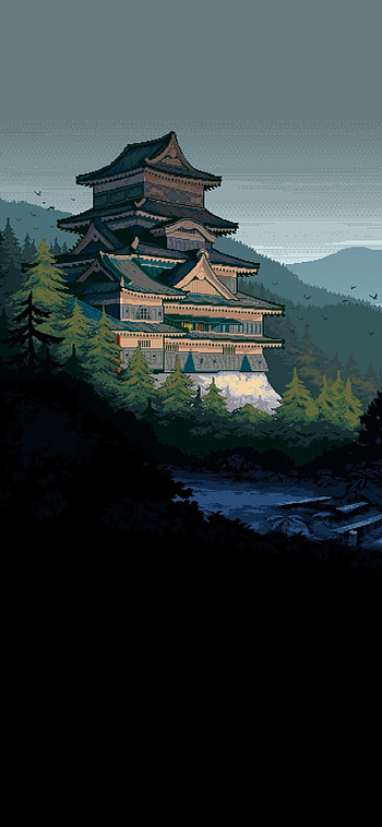 Castle, pagoda, sky, ninja, old HD phone wallpaper