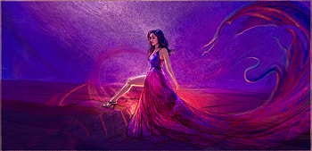 Fantasy girl, purple, pink, fantasy, art, red, exoartic, girl, luminos HD wallpaper