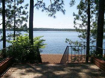 View from back Deck, North Carolina, Nature, Seven Lakes, Lakes HD wallpaper