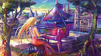 Shigatsu Wa Kimi No Uso Your Lie In April, your-lie-in-april, anime, artwork, artist, digital-art, anime-girl, piano HD wallpaper
