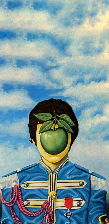 The Beatles, cloud, psychedelic, rock, sky, apple, music, trippy, fruit HD phone wallpaper